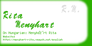 rita menyhart business card